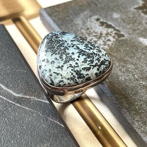 Dendritic Opal Ring in 925 Sterling Silver, US:6 or Adjustable!! “ B O H O